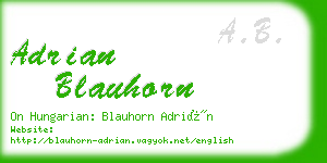 adrian blauhorn business card